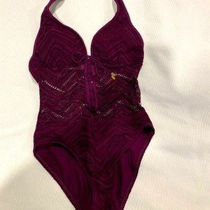 One piece halter swimsuit